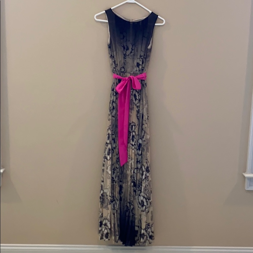 Eliza J floral beige and black dress.